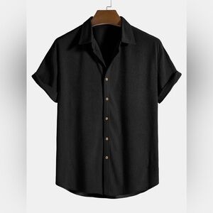 Corduroy Button Up Short Sleeved Shirt